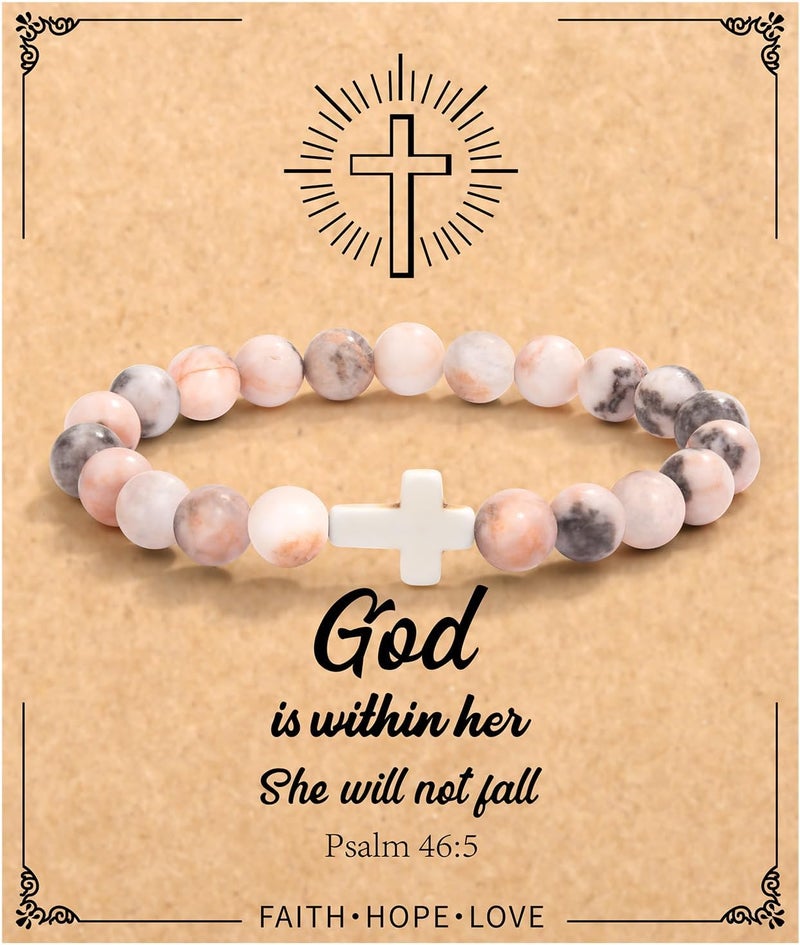 Paderast Christian Christmas Gifts for Women, Religious Cross Bracelet Gifts for Women/Daughter/Friend/Sister/Grandma/Granddaughter/Godmother/Her, Inspirational Birthday Faith Based Jewelry Stocking Stuffers Gifts - Image 1